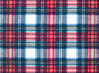 Full Frame Background of Red and Blue Plaid Fabric