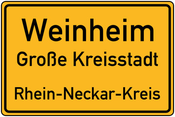Ortstafel von Weinheim