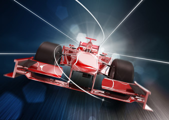 Obraz premium Renderowania 3D, koncepcja samochodu Formuły 1