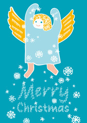 Angel with snowflakes