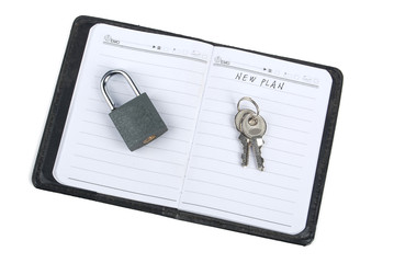 Lock and notepad