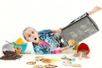 Child Baking Cookies Mess - obrazy, fototapety, plakaty