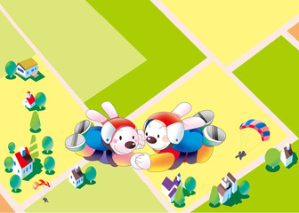 うさぎのスカイダイビング