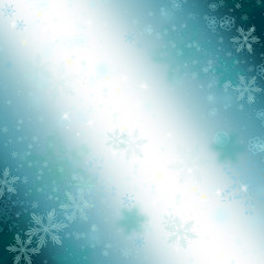 Fototapeta na wymiar Blue christmas background with snowflakes