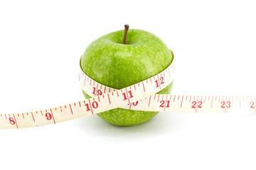 green apple with tape