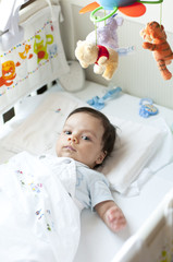Baby in the cot