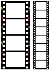 35mm format movie filmstrips, picture frames,