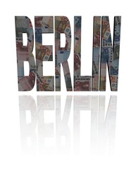 Berlin text with euro currency illustration