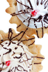 Cakes with whipped cream