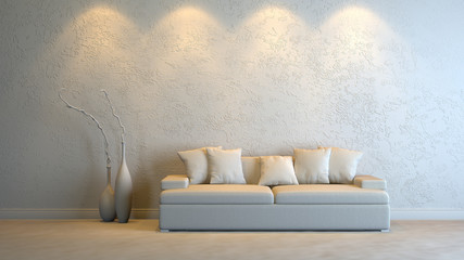 a gray 3d interior composition