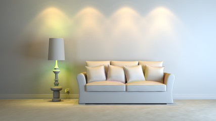 a gray 3d interior composition