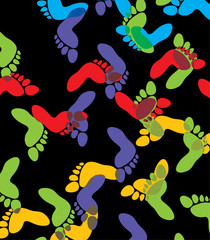 vector colorful feet background