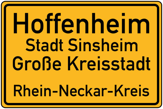 Ortstafel von Hoffenheim