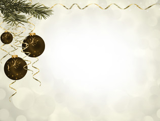 christams ball on the winter background