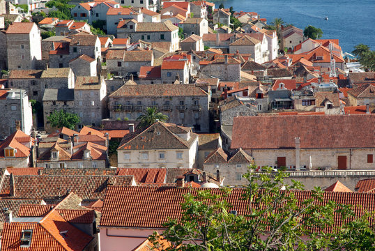 View of the roofs of Hvar