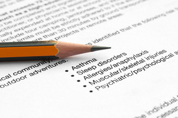 Medical history form