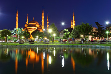 Blue Mosque with reflection - Istanbul