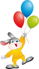 Obraz na płótnie Canvas Rabbit with balloons