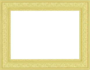 Empty golden picture frame