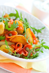Potato salad with smoked salmon