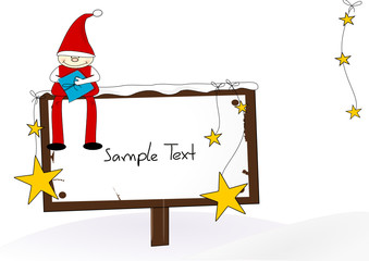 Wichtel Weihnachtself auf Plakat