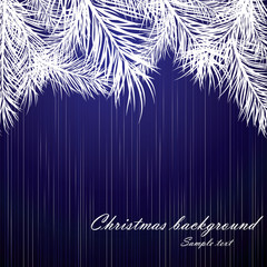 Blue Christmas background with fur-tree branches
