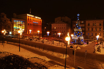 Fototapeta premium Christmas tree in city centre