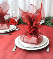 New Year or Christmas table close-up