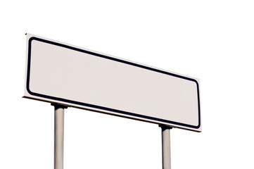 Blank White Black Framed Road Sign, Isolated