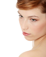 Fototapeta premium Young beautiful teen woman face