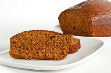 Slices and loaf of freshly baked pumpkin bread