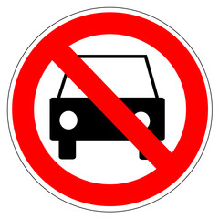 Panneau interdit aux voitures
