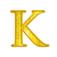 K - Alphabet Or avec écailles