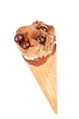 Chocolate ice cream cone