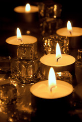 Candles with ice cubes