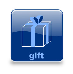 Button Geschenk blau