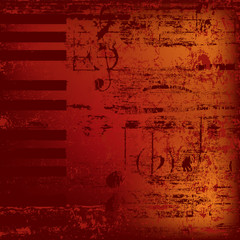abstract jazz background piano keys on red - 27822064