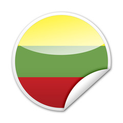 Pegatina bandera Lituania con reborde