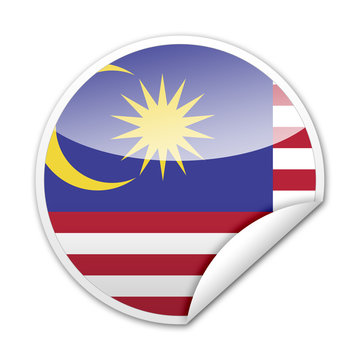 Pegatina bandera Malasia con reborde
