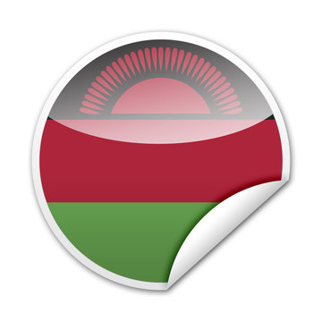 Pegatina bandera Malawi con reborde