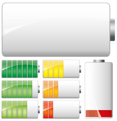 Set of White Batteries, vector
