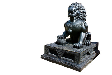 Chinese lion matal statue