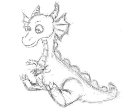 sketch of a cute dragon