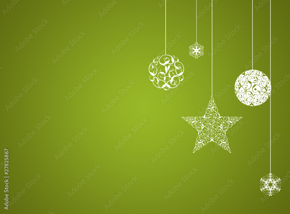 Wall mural green christmas new year background