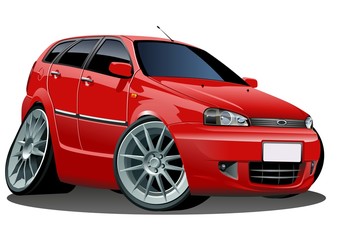 Naklejka premium Vector modern cartoon car