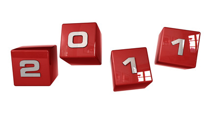 Nouvel an 2011 cube rouge