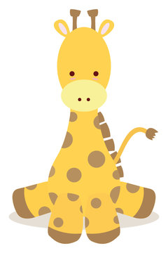 baby giraffe sit down like cute style