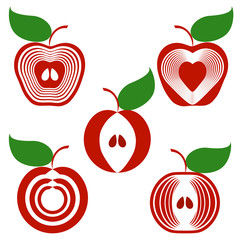 vector.  set of apples isolated on white background.