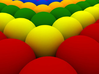colorful balls in a row