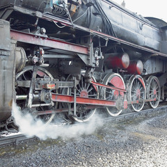 detail of steam locomotive,Dubrava, Bosnia and Hercegovina